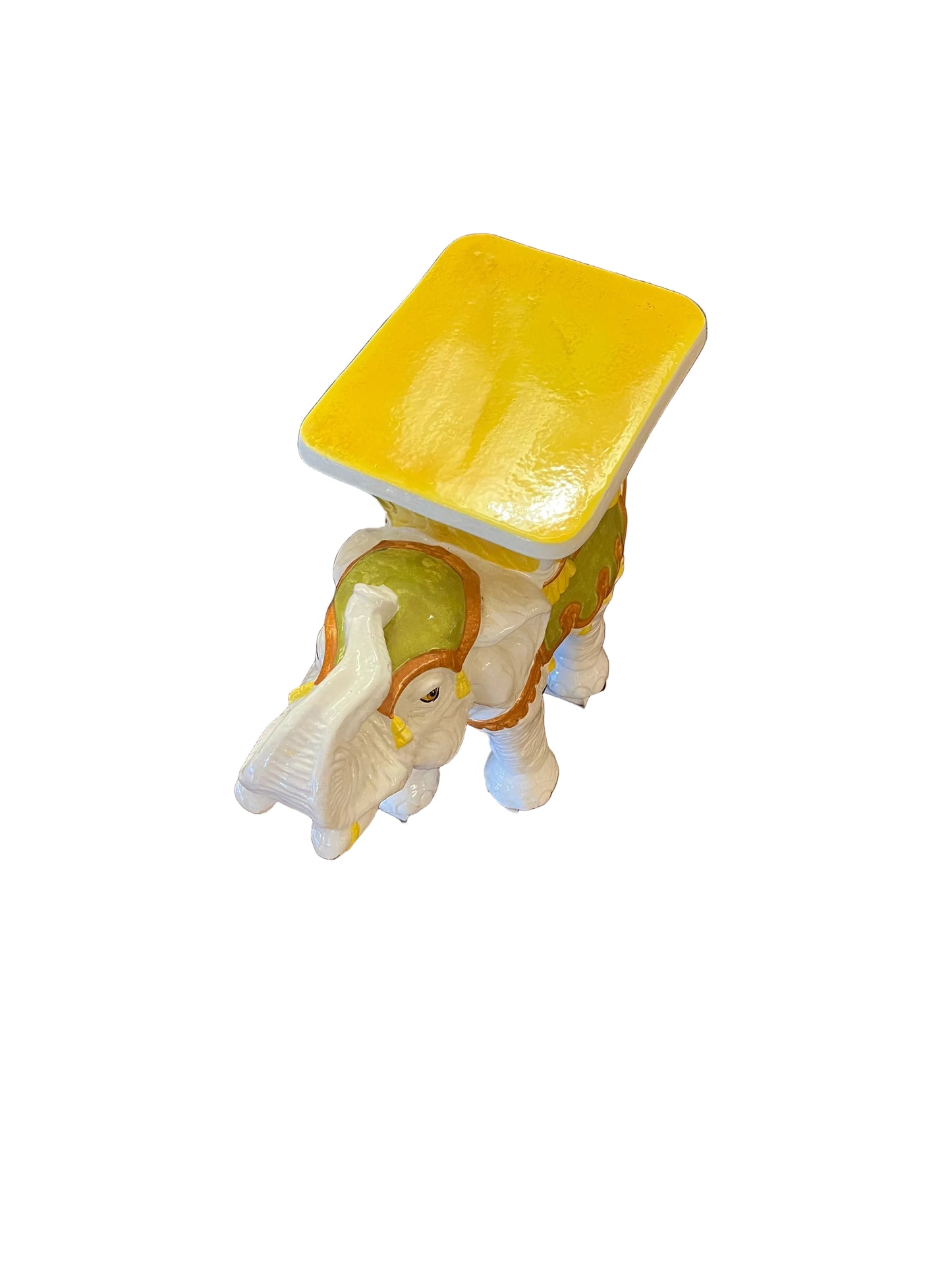 Italian Ceramic Elephant Garden Stool