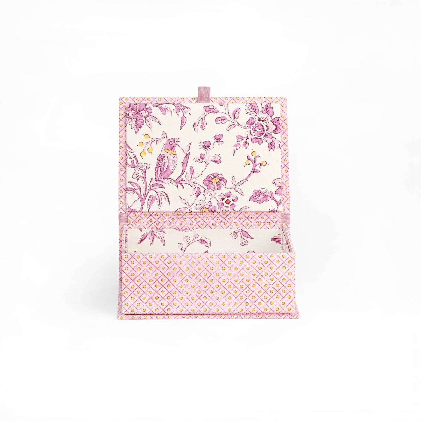 BLOCK-PRINTED KEEPSAKE BOX SET - BLOOMING TRELLIS LILAC