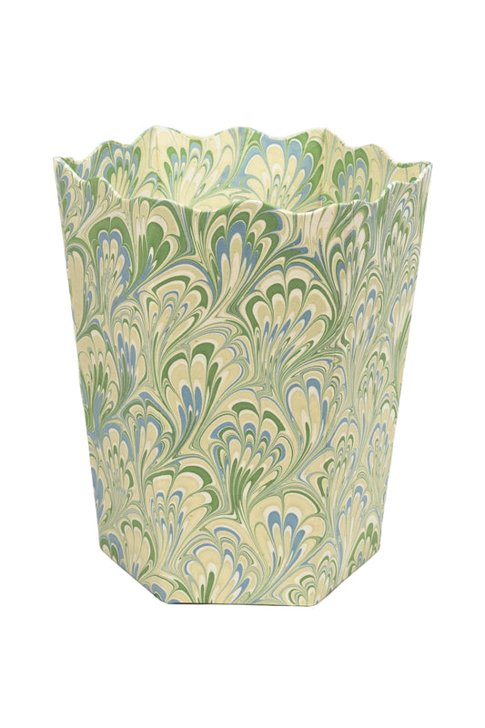 Seaglass Peacock Marbled Scallop Waste Bin