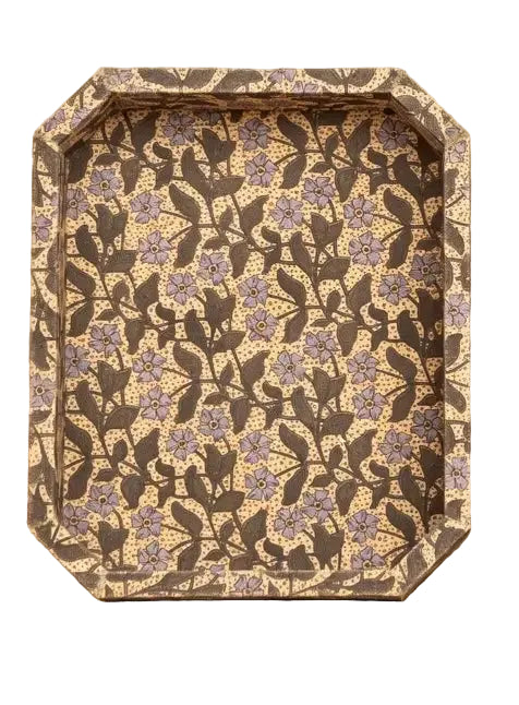Purple Floral Fabric Serving Tray