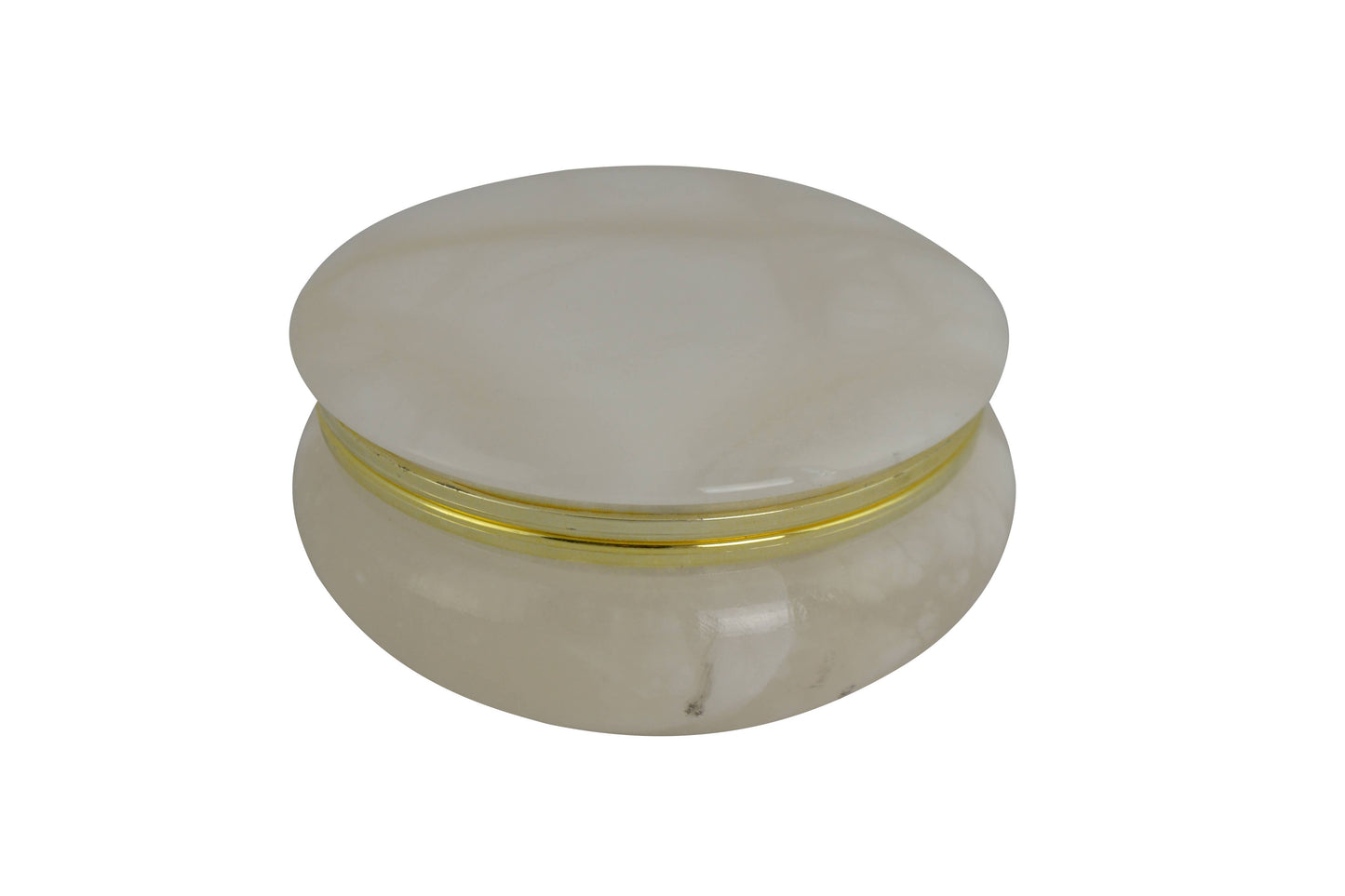 4" White Alabaster Trinket Box