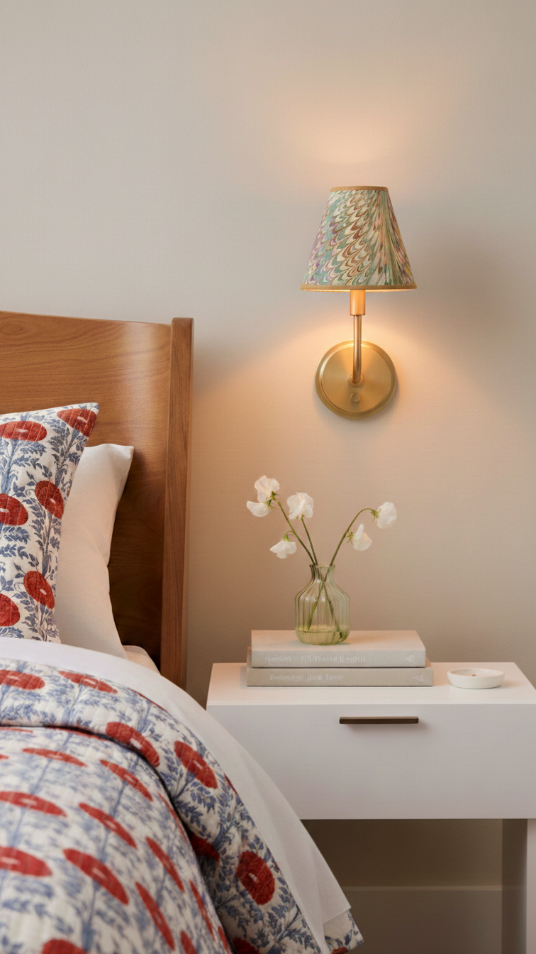 Flatiron Feather Marbled Lampshade - 6"