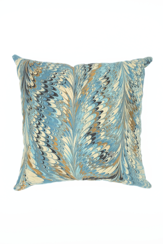 Nila Feathers Marbled Square Pillow - 18x18