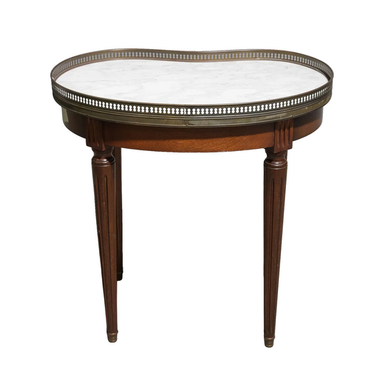 Louis XVI Style Petite Kidney White Marble Table
