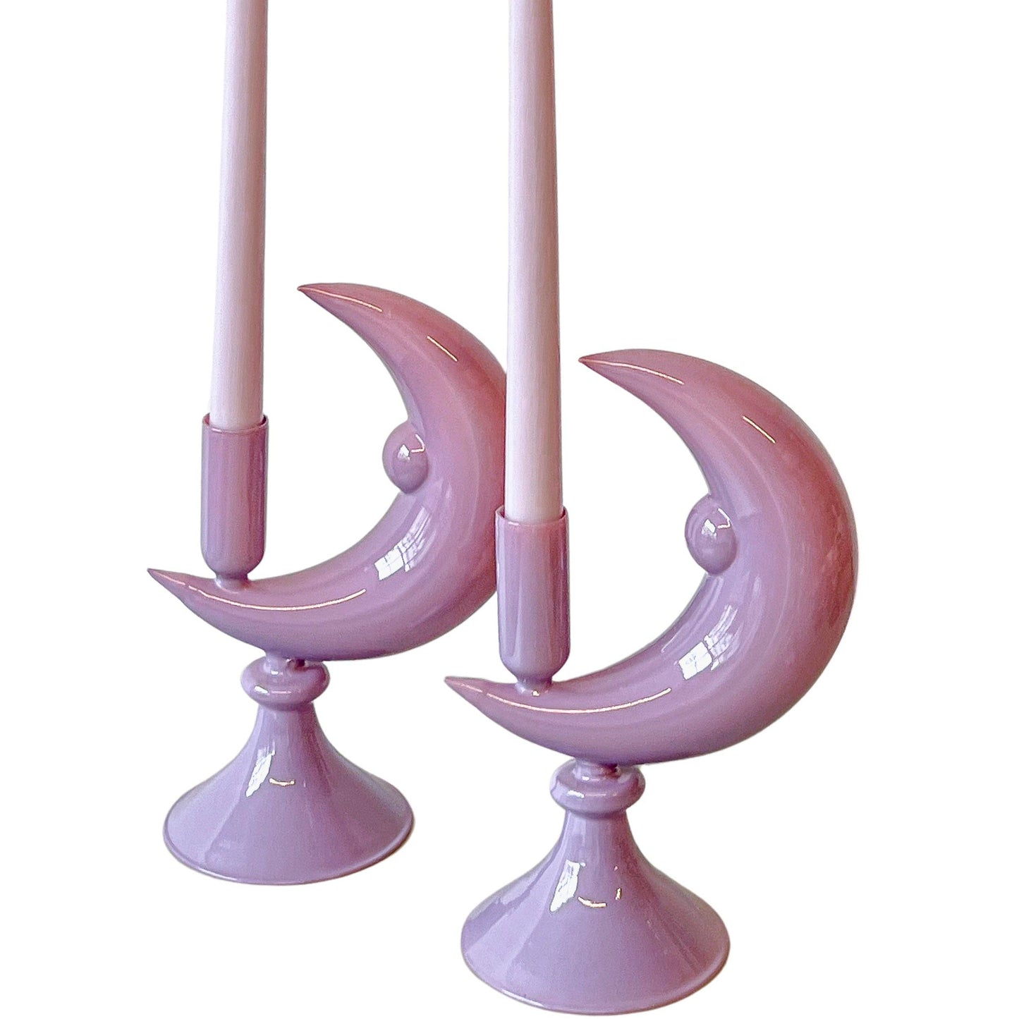 Lilac Crescent Moon Candle Holder