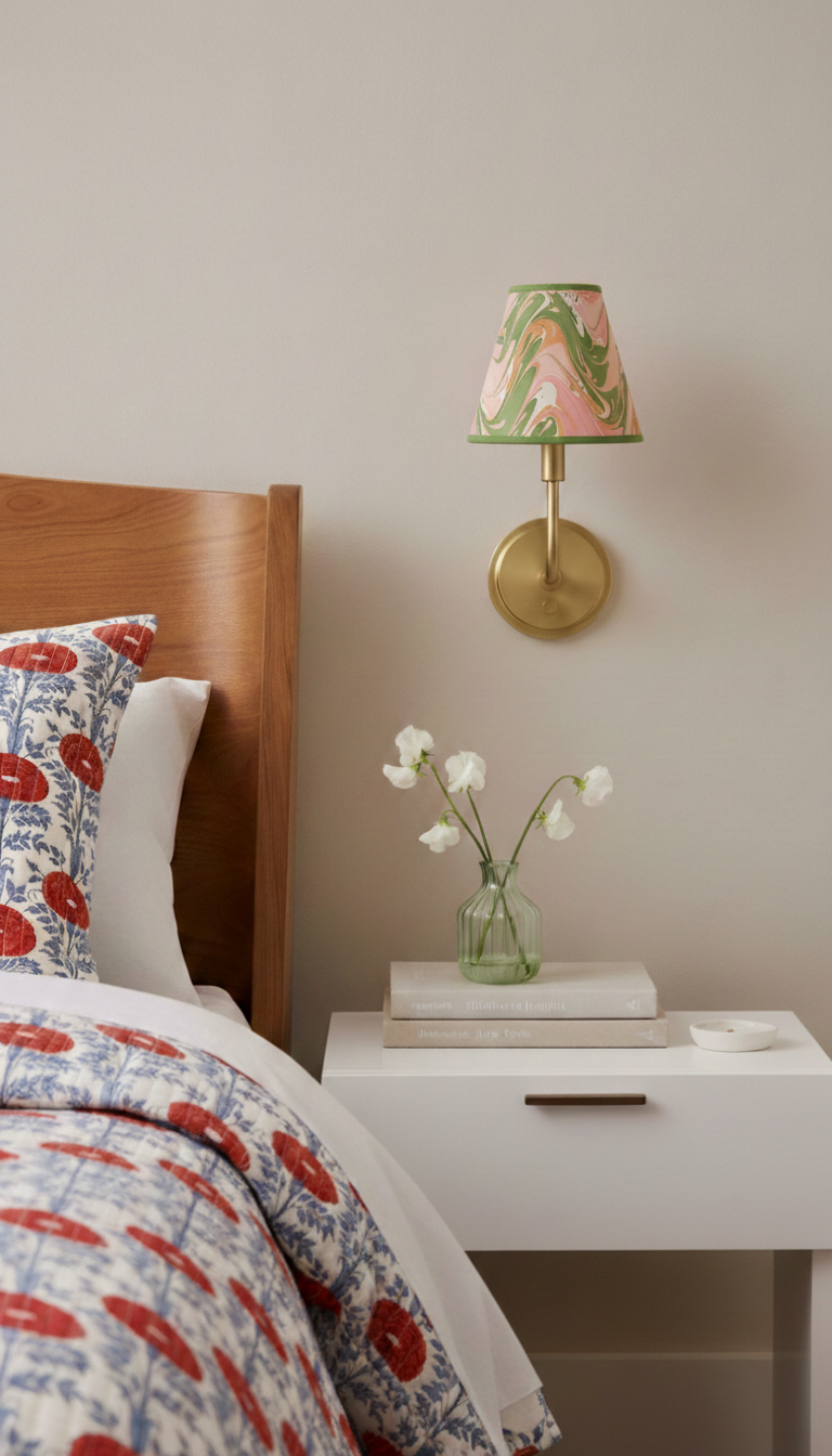 Peony Bloom Marbled Lampshade - 6"