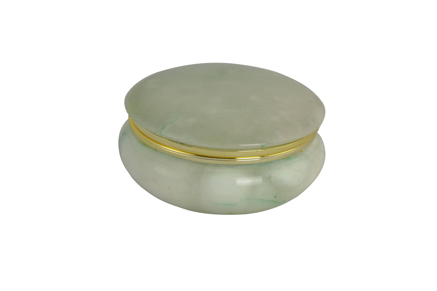 4" Green Alabaster Trinket Box