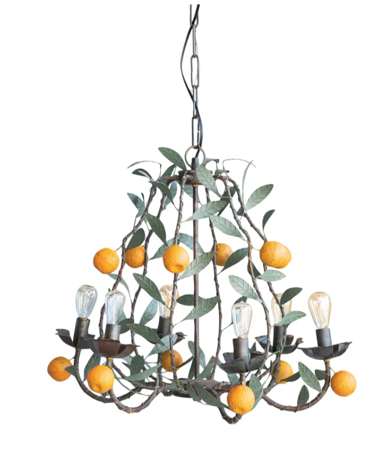 Vintage Reproduction Toleware Chandelier