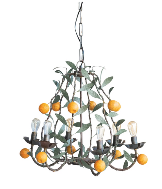 Vintage Reproduction Toleware Chandelier