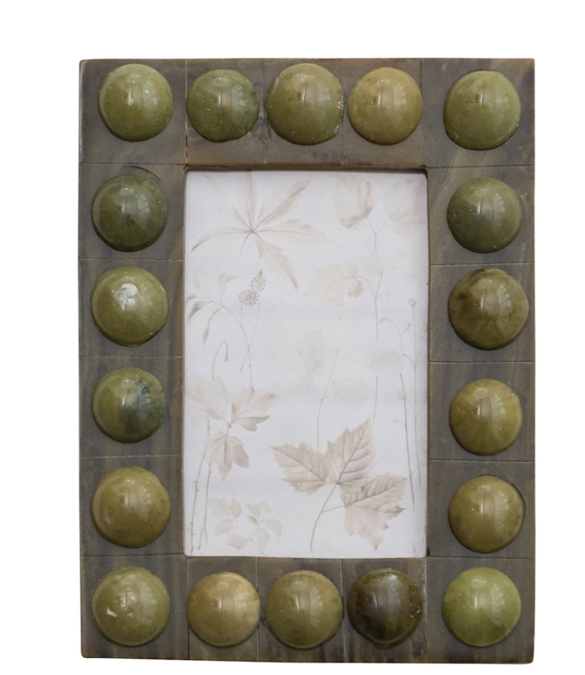 Handmade Marbled Resin Bobbin Photo Frame