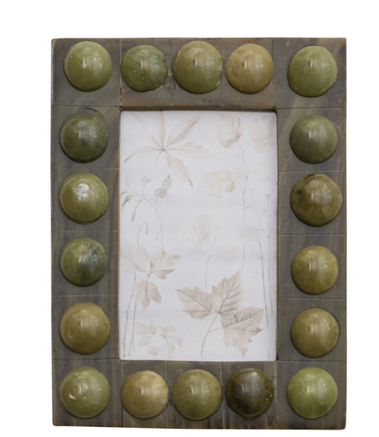 Handmade Marbled Resin Bobbin Photo Frame