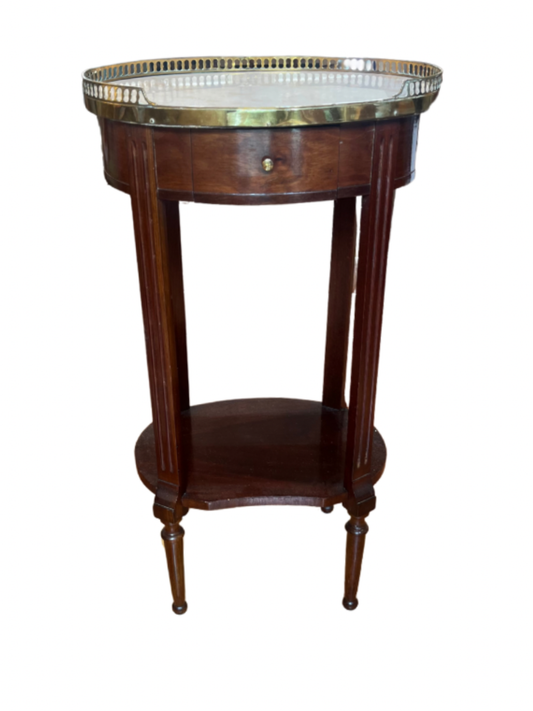2 Shelf Oval Marble Top Table