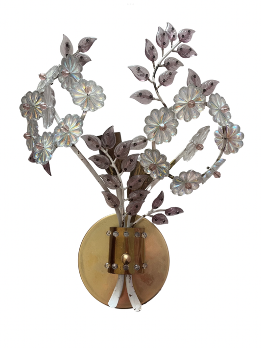 Pair Antique French Glass Sconce