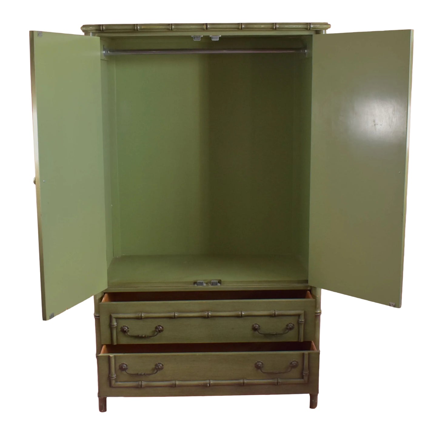 Green Faux Bamboo Wardrobe