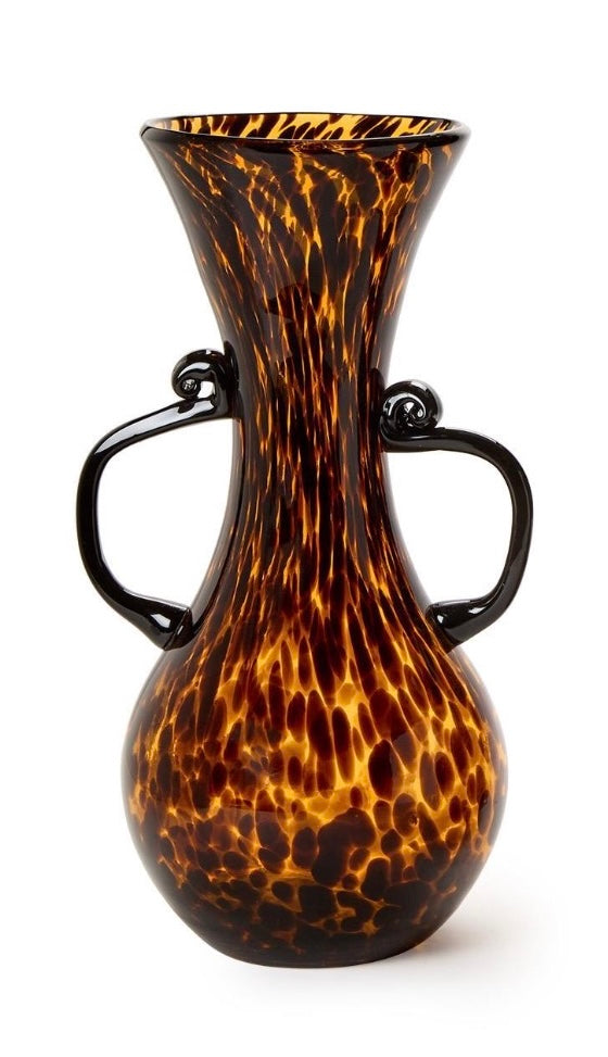 Tortoise Hand Blown Glass Vase - Large