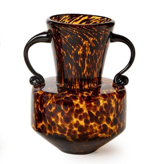 Tortoise Hand Blown Glass Vase - Small