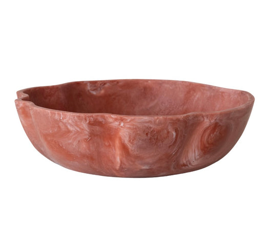 Terracotta Marbled Resin Bowl