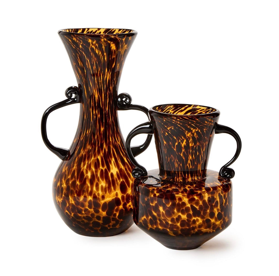Tortoise Hand Blown Glass Vase - Large