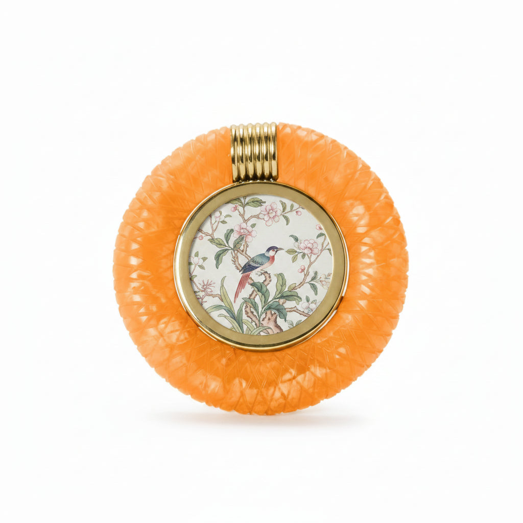 Round Orange Deco Frame -4x4
