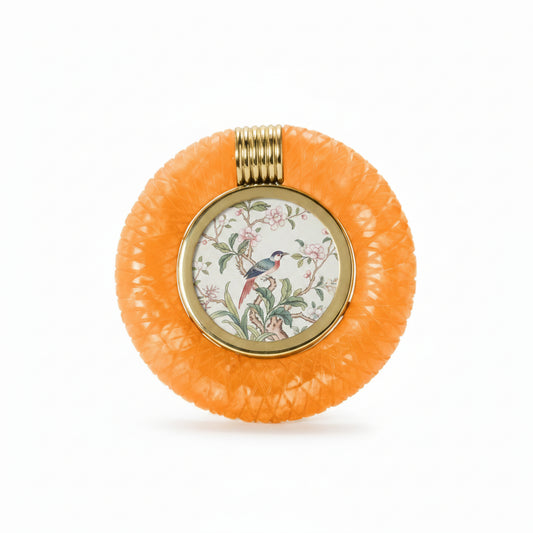 Round Orange Deco Frame -4x4