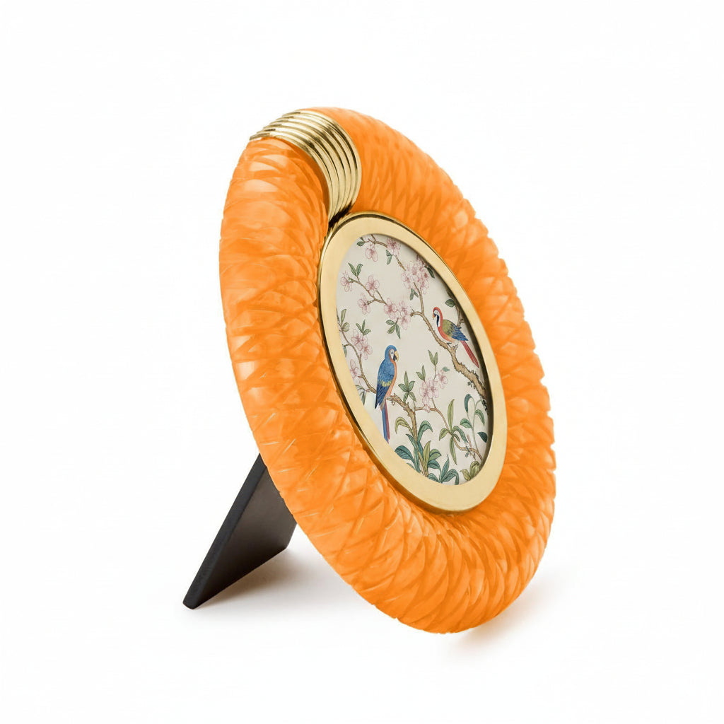 Round Orange Deco Frame -4x4