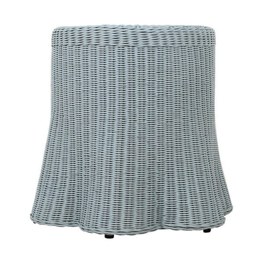 Rattan Scalloped Side Table