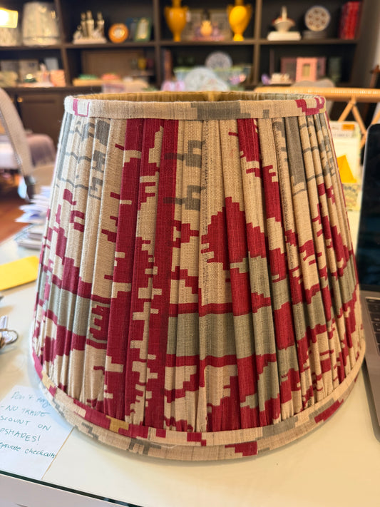 Red & Tan Ikat Lampshade