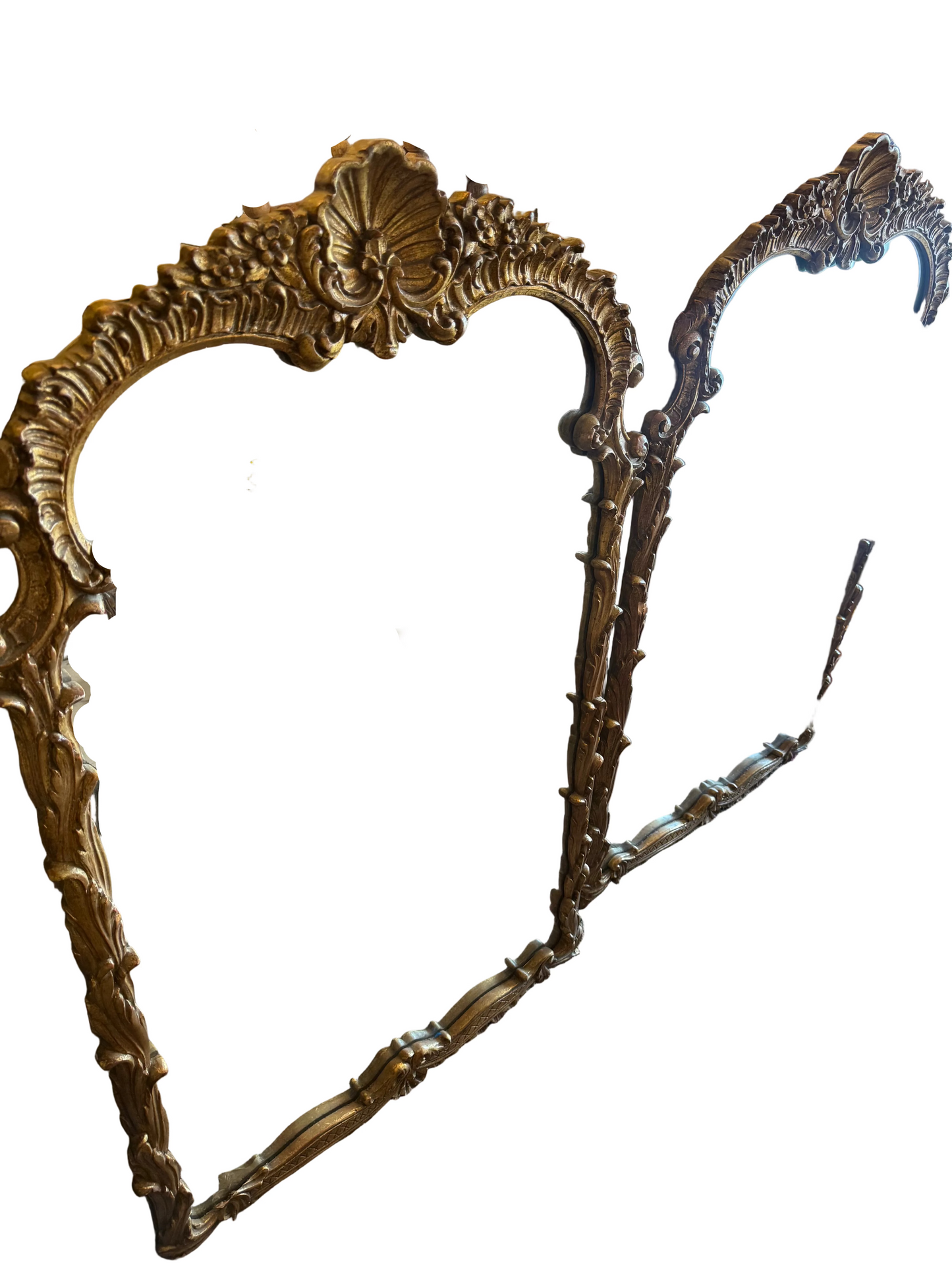 Pair of Gold Shell Mirrors