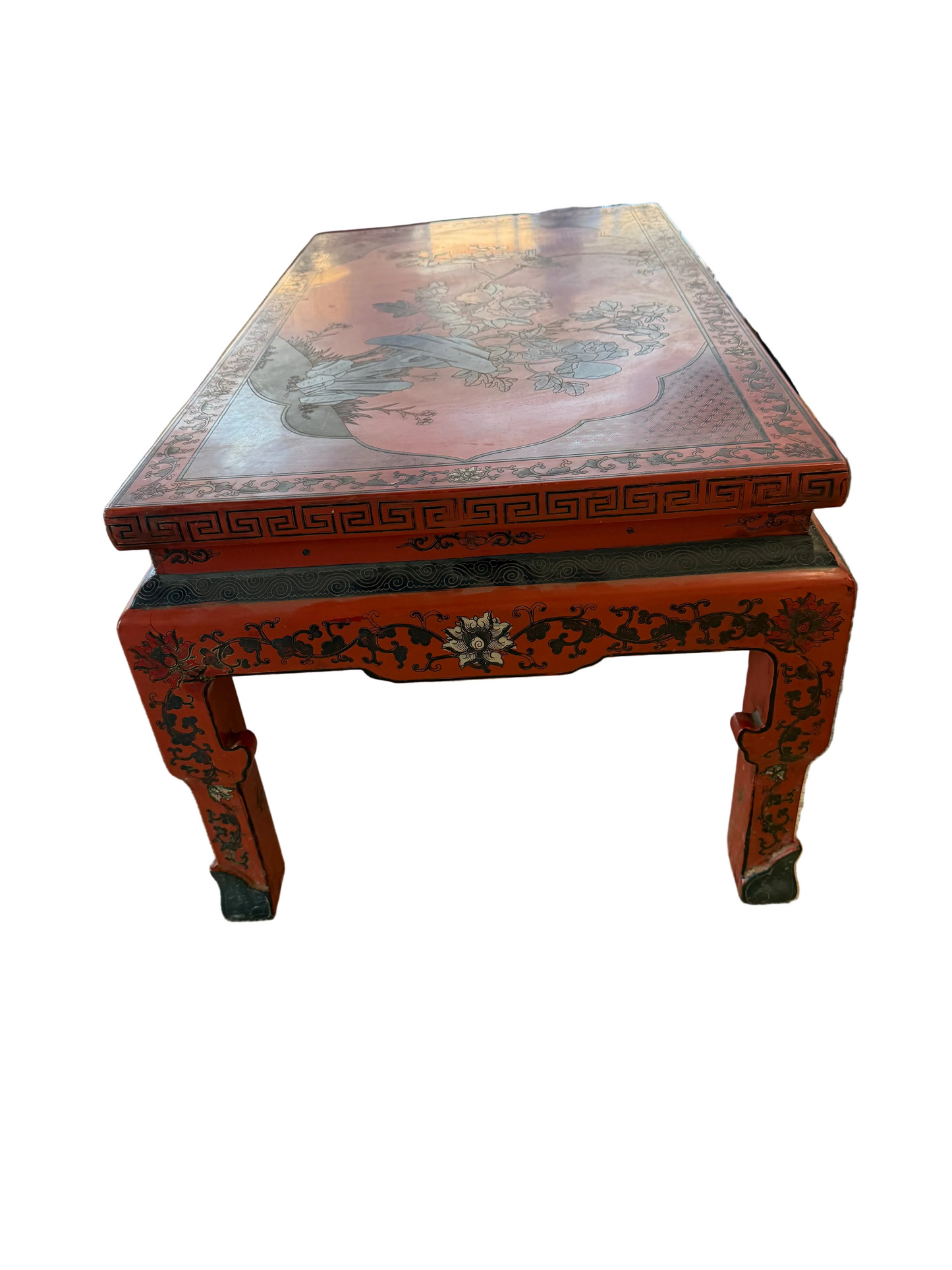 Red Lacquered Coffee Table