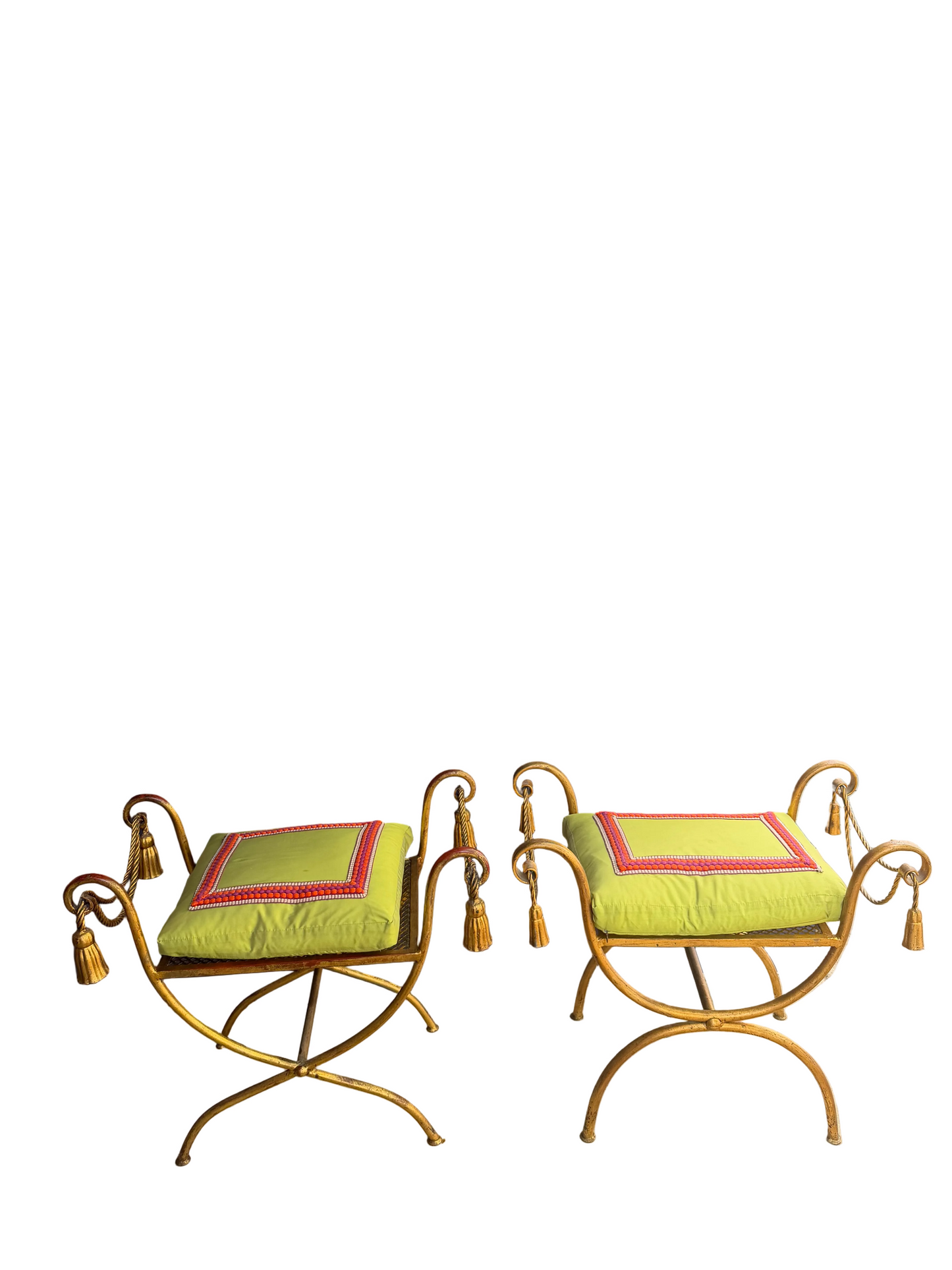 Vintage Gilded Iron Stool