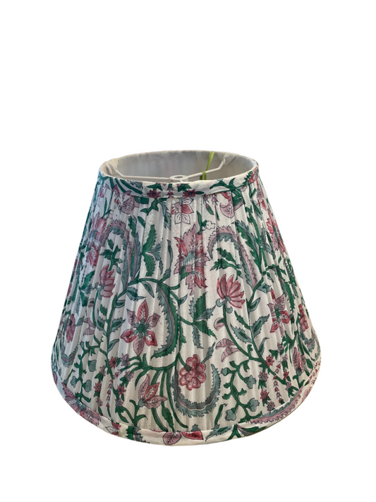 Pink/Green Pleated Lampshade