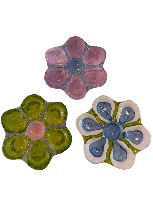 Hand Painted Oyster Plate