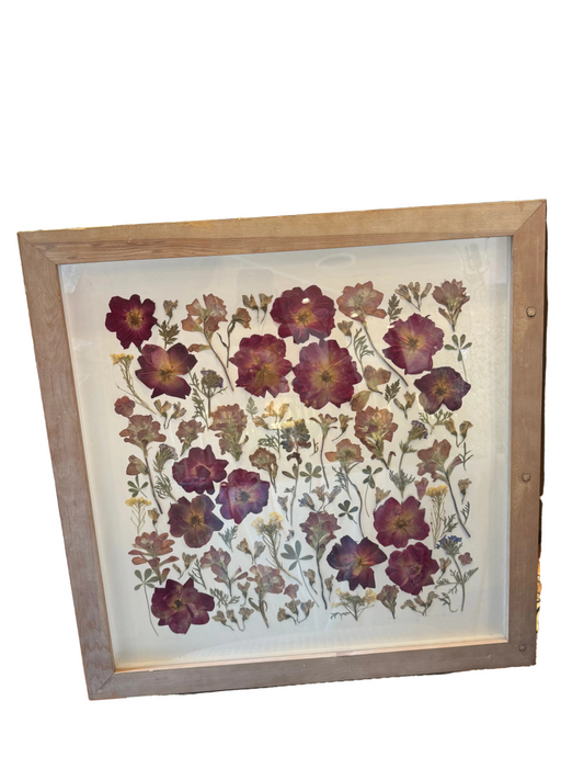 Hand Made Wood Framed Botanical- Wild Flowers