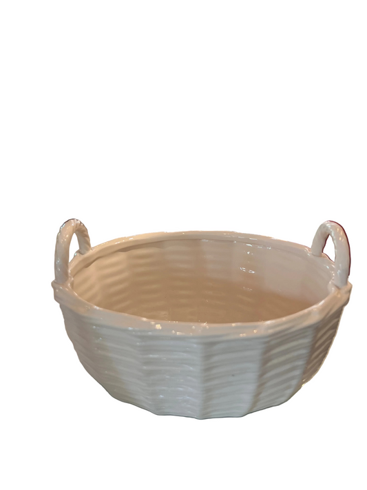 Vintage Ceramic Oval Basket
