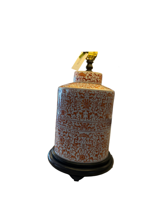 Orange Ginger Jar Lamp