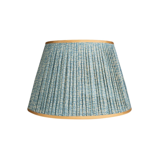 Blue Tribal Lampshade - Gold Trim