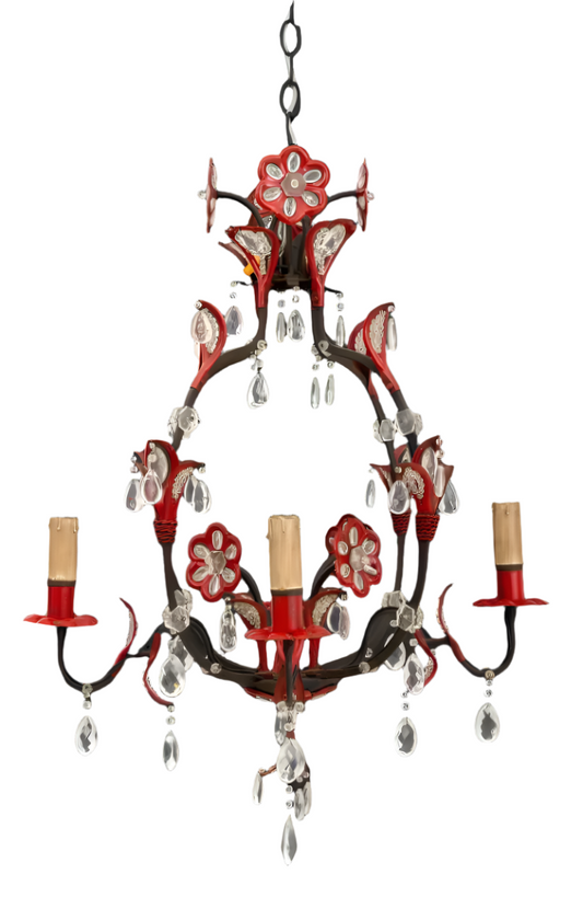 Mid Century Enameled Chandelier - antique