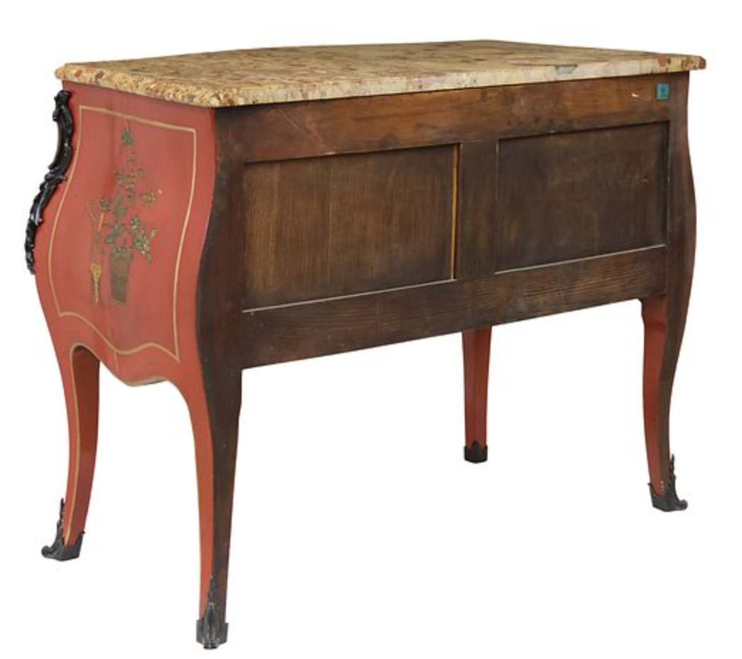 Louis XV Style Chinoiserie Breche D'Alep Top Lacquered Commode