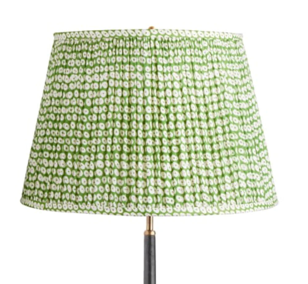Green Block Printed Lampshade- 18 inch
