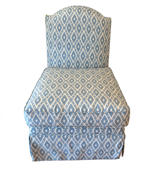 Blue and White Slipper Chair