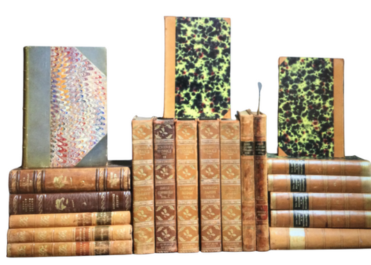 Set of 11 Antique Leather Bound Books
