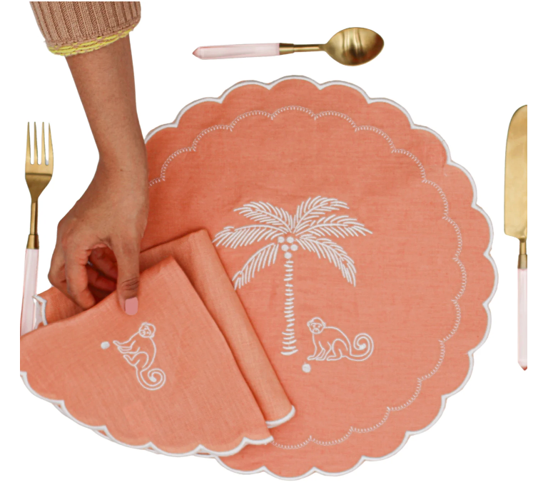 Salmon Sunset Simia Placemat - Set of 4