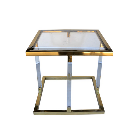 Antique Gold Acrylic Side Tables - pair available