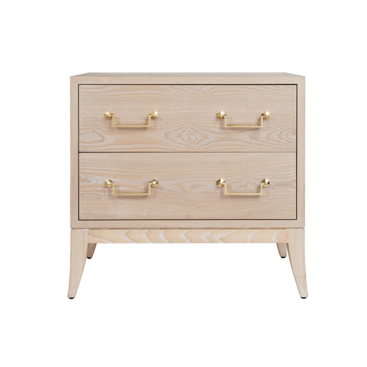 Cerused Oak Side Table with Drawers