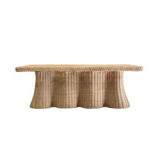 Rattan Scallop Coffee Table