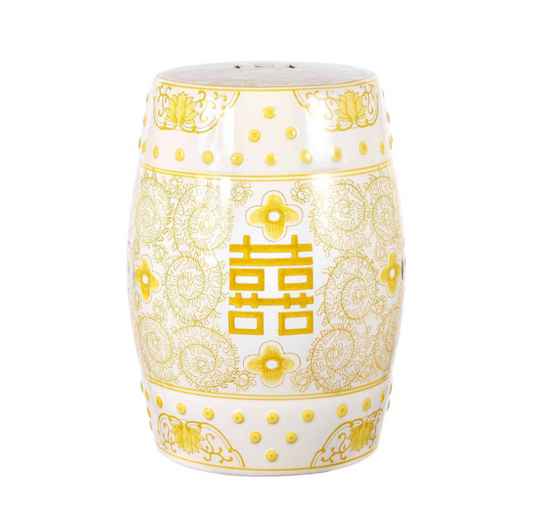 Yellow Ceramic Stool