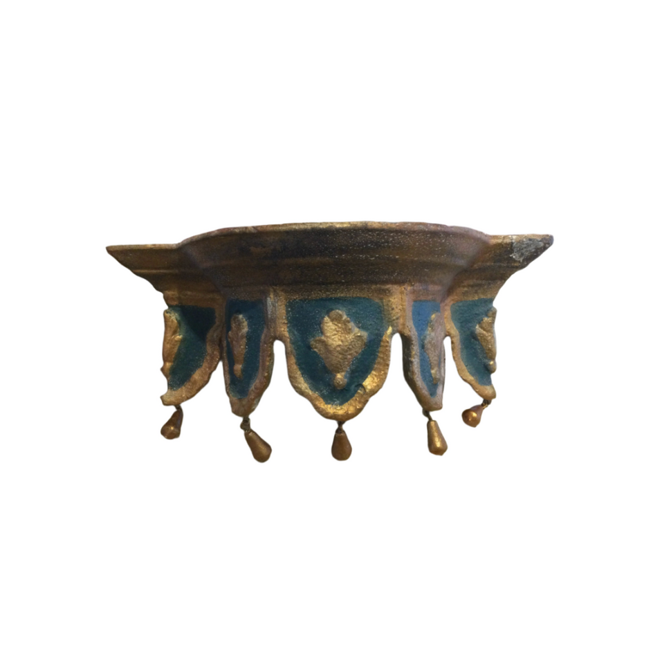 Green and gold small shelf