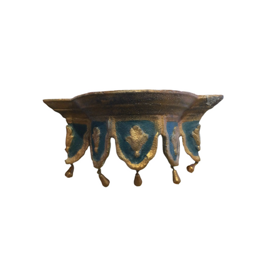 Green and gold small shelf