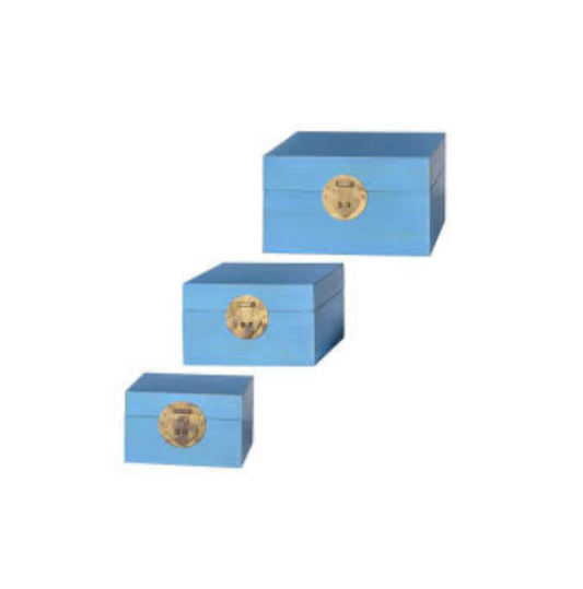 Blue Chinese Style Wooden Keep Box