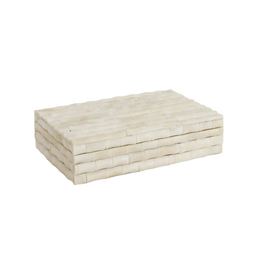 Ivory Bamboo Box White